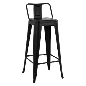 74160 ΣΚΑΜΠΟ BAR ME ΠΛΑΤΗ ΜΕΤΑΛΛΙΚΟ MELITA-PRO HM8643.42 ΜΑΥΡΟ ΜΑΤ 42x42x100Υεκ.