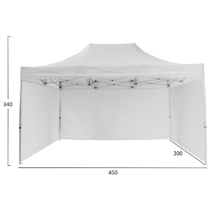 74177 GAZEBO ΕΠΑΓΓΕΛΜΑΤΙΚΟ ΒΑΡΕΩΣ ΤΥΠΟΥ CRESSEN HM21098.01 ΠΤΥΣΣΟΜΕΝΟ ΑΛΟΥΜΙΝΙΟΥ 3x4,5x3,4Yμ