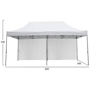 74178 GAZEBO ΕΠΑΓΓΕΛΜΑΤΙΚΟ ΒΑΡΕΩΣ ΤΥΠΟΥ CRESSEN HM21099 ΠΤΥΣΣΟΜΕΝΟ ΑΛΟΥΜΙΝΙΟΥ 3x6x3,4Yμ