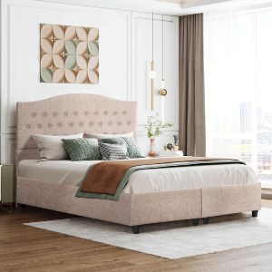 74186 ΚΡΕΒΑΤΙ MALENA HM638.22 ΜΠΕΖ ΥΦΑΣΜΑ Τ. NUBUCK ΓΙΑ ΣΤΡΩΜΑ 150x200εκ.
