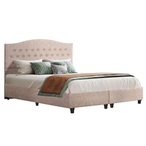 74186 ΚΡΕΒΑΤΙ MALENA HM638.22 ΜΠΕΖ ΥΦΑΣΜΑ Τ. NUBUCK ΓΙΑ ΣΤΡΩΜΑ 150x200εκ.