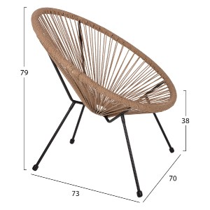 74187 ΣΕΤ ΕΞΩΤΕΡΙΚΟΥ ΧΩΡΟΥ 3ΤΜΧ ACAPULCO HM21100 TWISTED WICKER-ΜΕΤΑΛΛΟ