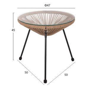 74187 ΣΕΤ ΕΞΩΤΕΡΙΚΟΥ ΧΩΡΟΥ 3ΤΜΧ ACAPULCO HM21100 TWISTED WICKER-ΜΕΤΑΛΛΟ
