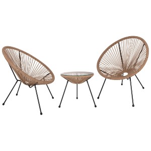 74187 ΣΕΤ ΕΞΩΤΕΡΙΚΟΥ ΧΩΡΟΥ 3ΤΜΧ ACAPULCO HM21100 TWISTED WICKER-ΜΕΤΑΛΛΟ