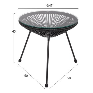 74188 ΣΕΤ ΕΞΩΤΕΡΙΚΟΥ ΧΩΡΟΥ 3ΤΜΧ ACAPULCO HM21101 TWISTED WICKER-ΜΕΤΑΛΛΟ ΣΕ ΜΑΥΡΟ