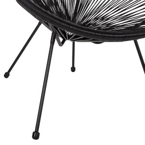 74188 ΣΕΤ ΕΞΩΤΕΡΙΚΟΥ ΧΩΡΟΥ 3ΤΜΧ ACAPULCO HM21101 TWISTED WICKER-ΜΕΤΑΛΛΟ ΣΕ ΜΑΥΡΟ
