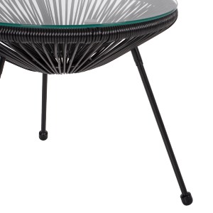 74188 ΣΕΤ ΕΞΩΤΕΡΙΚΟΥ ΧΩΡΟΥ 3ΤΜΧ ACAPULCO HM21101 TWISTED WICKER-ΜΕΤΑΛΛΟ ΣΕ ΜΑΥΡΟ
