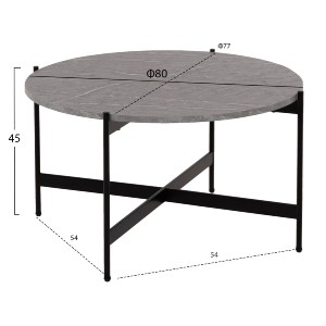 74193 ΣΕΤ 2ΤΜΧ ΤΡΑΠΕΖΙΑ ΣΑΛΟΝΙΟΥ RONDA HM21089.01 MDF ΓΚΡΙ ΜΑΡΜΑΡΟ Φ80εκ & Φ50εκ