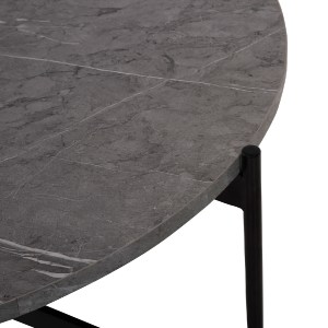 74193 ΣΕΤ 2ΤΜΧ ΤΡΑΠΕΖΙΑ ΣΑΛΟΝΙΟΥ RONDA HM21089.01 MDF ΓΚΡΙ ΜΑΡΜΑΡΟ Φ80εκ & Φ50εκ