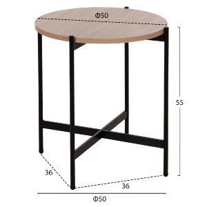 74194 ΣΕΤ 2ΤΜΧ ΤΡΑΠΕΖΙΑ ΣΑΛΟΝΙΟΥ RONDA HM21089.02 MDF ΣΟΝΑΜΑ Φ80εκ & Φ50εκ