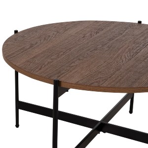 74195 ΣΕΤ 2ΤΜΧ ΤΡΑΠΕΖΙΑ ΣΑΛΟΝΙΟΥ RONDA HM21089.03 MDF ΣΕ ΚΑΡΥΔΙ ΧΡΩΜΑ Φ80εκ & Φ50εκ