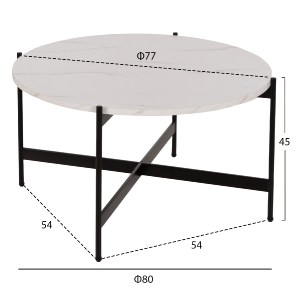 74196 ΣΕΤ 2ΤΜΧ ΤΡΑΠΕΖΙΑ ΣΑΛΟΝΙΟΥ RONDA HM21089.04 MDF ΛΕΥΚΟ ΜΑΡΜΑΡΟ Φ80εκ & Φ50εκ