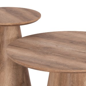 74201 ΣΕΤ 2ΤΜΧ ΤΡΑΠΕΖΙΑ ΣΑΛΟΝΙΟΥ KARAN HM21085 MDF ΦΥΣΙΚΟ ΞΥΛΟΥ Φ80εκ & Φ45εκ