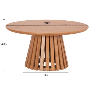 74202 ΣΕΤ 2ΤΜΧ ΤΡΑΠΕΖΙΑ ΣΑΛΟΝΙΟΥ TALBERT HM21083 MDF ΦΥΣΙΚΟ ΞΥΛΟΥ Φ80εκ & Φ45εκ