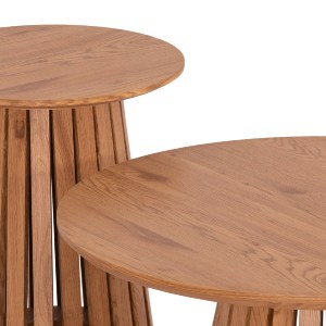 74202 ΣΕΤ 2ΤΜΧ ΤΡΑΠΕΖΙΑ ΣΑΛΟΝΙΟΥ TALBERT HM21083 MDF ΦΥΣΙΚΟ ΞΥΛΟΥ Φ80εκ & Φ45εκ