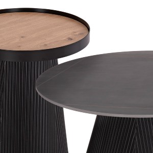 74203 ΣΕΤ 2ΤΜΧ ΤΡΑΠΕΖΙΑ ΣΑΛΟΝΙΟΥ DUNCAN HM21081 MDF ΚΑΙ ΚΕΡΑΜΙΚΟ TOP Φ80εκ & Φ45εκ