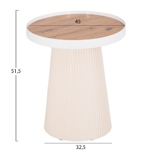 74204 ΣΕΤ 2ΤΜΧ ΤΡΑΠΕΖΙΑ ΣΑΛΟΝΙΟΥ DUNCAN HM21082 MDF ΚΡΕΜ ΚΑΙ ΚΕΡΑΜΙΚΟ TOP Φ80εκ & Φ45εκ