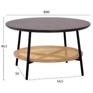 74207 ΣΕΤ 2ΤΜΧ ΤΡΑΠΕΖΙΑ ΣΑΛΟΝΙΟΥ SEWELL HM21087 MDF-ΜΕΤΑΛΛΟ-ΣΥΝΘΕΤΙΚΟ RATTAN Φ80εκ & Φ45εκ