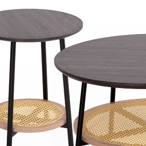 74207 ΣΕΤ 2ΤΜΧ ΤΡΑΠΕΖΙΑ ΣΑΛΟΝΙΟΥ SEWELL HM21087 MDF-ΜΕΤΑΛΛΟ-ΣΥΝΘΕΤΙΚΟ RATTAN Φ80εκ & Φ45εκ
