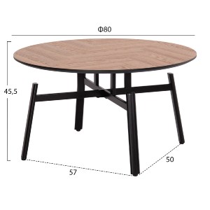 74211 ΣΕΤ 2ΤΜΧ ΤΡΑΠΕΖΙΑ ΣΑΛΟΝΙΟΥ NORTON HM21088 MDF-ΜΕΤΑΛΛΟ Φ80εκ & Φ45εκ