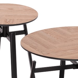 74211 ΣΕΤ 2ΤΜΧ ΤΡΑΠΕΖΙΑ ΣΑΛΟΝΙΟΥ NORTON HM21088 MDF-ΜΕΤΑΛΛΟ Φ80εκ & Φ45εκ