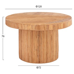 74221 ΤΡΑΠΕΖΙ ΤΡΑΠΕΖΑΡΙΑΣ GATSBY HM9884 ΦΥΣΙΚΟ RATTAN ΣΕ ΦΥΣΙΚΟ ΧΡΩΜΑ Φ120x76Υεκ.