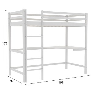 74227 ΠΑΙΔΙΚΟ ΚΡΕΒΑΤΙ ΚΟΥΚΕΤΑ ΜΕ ΓΡΑΦΕΙΟ AKRON HM702.03 ΞΥΛΟ ΠΕΥΚΟΥ ΛΕΥΚΟ-ΣΤΡΩΜΑ 90x190εκ