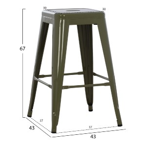 74231 ΣΚΑΜΠΟ ΜΕΣΑΙΟΥ ΥΨΟΥΣ ΜΕΤΑΛΛΙΚΟ MELITA-PRO HM8573.43 DARK OLIVE GREEN 43x43x67Υεκ.