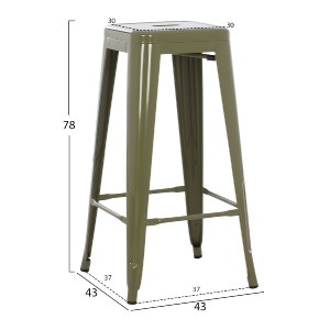 74235 ΣΚΑΜΠΟ ΜΠΑΡ ΜΕΤΑΛΛΙΚΟ MELITA-PRO HM8642.43 ΣΕ DARK OLIVE 43x43x78Υεκ.