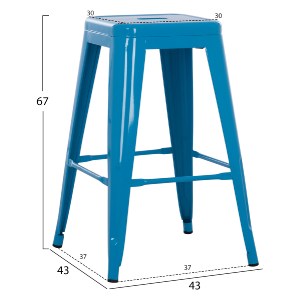 74238 ΣΚΑΜΠΟ ΜΕΣΑΙΟΥ ΥΨΟΥΣ ΜΕΤΑΛΛΙΚΟ MELITA-PRO HM8573.48 ΜΠΛΕ 43x43x67Υεκ.