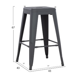 74239 ΣΚΑΜΠΟ ΜΕΣΑΙΟΥ ΥΨΟΥΣ ΜΕΤΑΛΛΙΚΟ MELITA-PRO HM8573.50 ΓΚΡΙ 43x43x67Υεκ.