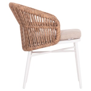74249 ΠΟΛΥΘΡΟΝΑ ΑΛΟΥΜΙΝΙΟΥ ORIN HM6265.02 ΛΕΥΚΗ-P.E.RATTAN ΦΥΣΙΚΟ-ΜΠΕΖ ΜΑΞΙΛΑΡΙΑ 58x61x75Υ