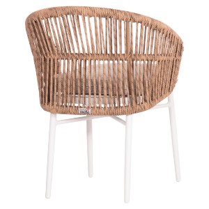 74249 ΠΟΛΥΘΡΟΝΑ ΑΛΟΥΜΙΝΙΟΥ ORIN HM6265.02 ΛΕΥΚΗ-P.E.RATTAN ΦΥΣΙΚΟ-ΜΠΕΖ ΜΑΞΙΛΑΡΙΑ 58x61x75Υ