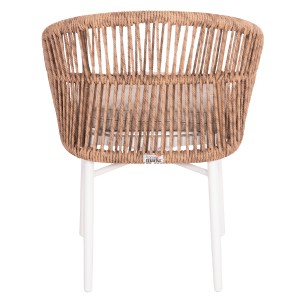 74249 ΠΟΛΥΘΡΟΝΑ ΑΛΟΥΜΙΝΙΟΥ ORIN HM6265.02 ΛΕΥΚΗ-P.E.RATTAN ΦΥΣΙΚΟ-ΜΠΕΖ ΜΑΞΙΛΑΡΙΑ 58x61x75Υ