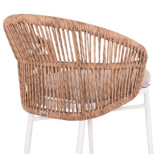 74249 ΠΟΛΥΘΡΟΝΑ ΑΛΟΥΜΙΝΙΟΥ ORIN HM6265.02 ΛΕΥΚΗ-P.E.RATTAN ΦΥΣΙΚΟ-ΜΠΕΖ ΜΑΞΙΛΑΡΙΑ 58x61x75Υ