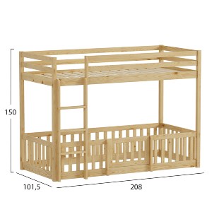 74251 ΠΑΙΔΙΚΗ ΚΟΥΚΕΤΑ ΜΕ ΠΑΡΚΑΚΙ PLAYKID HM703.01 ΞΥΛΟ ΠΕΥΚΟΥ ΦΥΣΙΚΟ ΓΙΑ 190x90εκ