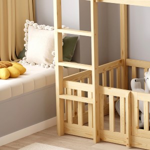 74251 ΠΑΙΔΙΚΗ ΚΟΥΚΕΤΑ ΜΕ ΠΑΡΚΑΚΙ PLAYKID HM703.01 ΞΥΛΟ ΠΕΥΚΟΥ ΦΥΣΙΚΟ ΓΙΑ 190x90εκ