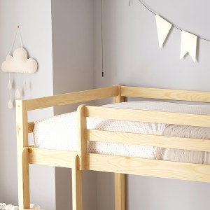 74251 ΠΑΙΔΙΚΗ ΚΟΥΚΕΤΑ ΜΕ ΠΑΡΚΑΚΙ PLAYKID HM703.01 ΞΥΛΟ ΠΕΥΚΟΥ ΦΥΣΙΚΟ ΓΙΑ 190x90εκ
