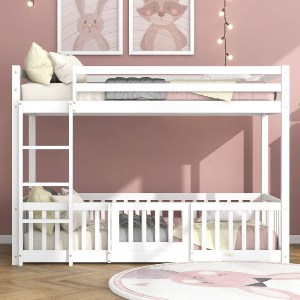 74252 ΠΑΙΔΙΚΗ ΚΟΥΚΕΤΑ ΜΕ ΠΑΡΚΑΚΙ PLAYKID HM703.03 ΞΥΛΟ ΠΕΥΚΟΥ ΛΕΥΚΟ ΓΙΑ 190x90εκ