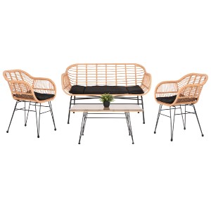 74254 ΣΕΤ ΣΑΛΟΝΙ ΕΞΩΤΕΡΙΚΟΥ ΧΩΡΟΥ 4ΤΜΧ ALLEGRA HM21052 WICKER-ΜΕΤΑΛΛΟ