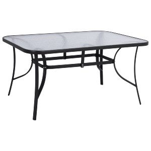 74255 ΤΡΑΠΕΖΙ BRUNO 150X90Χ72Υεκ. ΜΕΤΑΛΛΙΚΟ ΜΑΥΡΟ ΜΕ ΓΥΑΛΙΝΗ ΕΠΙΦΑΝΕΙΑ HM5145.03