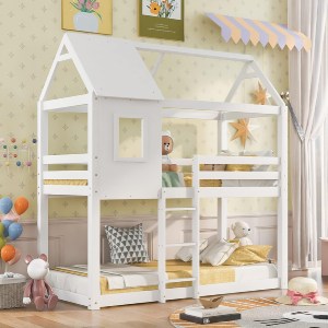 74258 ΠΑΙΔΙΚΗ ΚΟΥΚΕΤΑ ΣΠΙΤΑΚΙ  τ.MONTESSORI HOOD HM705.03 ΞΥΛΟ ΠΕΥΚΟΥ ΣΕ ΛΕΥΚΟ-ΣΤΡΩΜΑΤΑ 190x90εκ