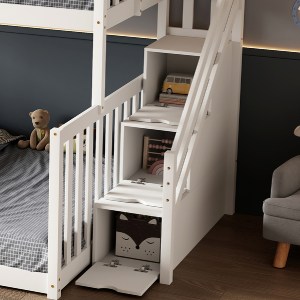 74273 ΠΑΙΔΙΚH ΚΟΥΚΕΤΑ τ.MONTESSORI BEAMER HM711.03 ΞΥΛΟ ΠΕΥΚΟΥ ΣΕ ΛΕΥΚΟ-ΣΤΡΩΜΑΤΑ 90-140x190εκ