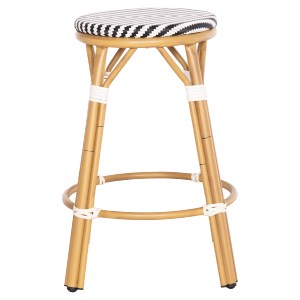 74275 ΣΚΑΜΠΟ ΑΛΟΥΜΙΝΙΟΥ ΜΕΣ.ΥΨΟΥΣ CHINO HM6286.03 BAMBOO LOOK & TEXTILENE ΜΑΥΡΟ 43x43x65Υεκ