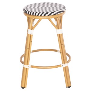 74275 ΣΚΑΜΠΟ ΑΛΟΥΜΙΝΙΟΥ ΜΕΣ.ΥΨΟΥΣ CHINO HM6286.03 BAMBOO LOOK & TEXTILENE ΜΑΥΡΟ 43x43x65Υεκ