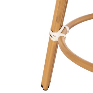 74275 ΣΚΑΜΠΟ ΑΛΟΥΜΙΝΙΟΥ ΜΕΣ.ΥΨΟΥΣ CHINO HM6286.03 BAMBOO LOOK & TEXTILENE ΜΑΥΡΟ 43x43x65Υεκ