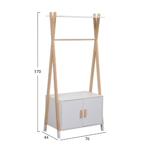 74281 ΚΡΕΜΑΣΤΡΑ ΠΑΙΔΙΚH ΜΕ ΝΤΟΥΛΑΠΙ PASCHAL HM2495.03 ΜΕΛΑΜΙΝΗ-ΞΥΛΟ ΠΕΥΚΟΥ 76x44x170Υεκ