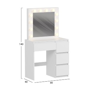 74284 ΤΟΥΑΛΕΤΑ ΜΕ ΦΩΤΙΣΜΟ LED & ΣΥΡΤΑΡΙΑ KEITLIN HM2499.03 ΜΕΛΑΜΙΝΗ ΣΕ ΛΕΥΚΟ 80x40x140Υεκ.