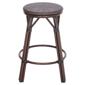 74285 ΣΚΑΜΠΟ ΑΛΟΥΜΙΝΙΟΥ ΜΕΣ.ΥΨΟΥΣ CHINO HM6286.01 BAMBOO LOOK & TEXTILENE ΚΑΦΕ 43x43x65Υεκ