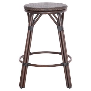 74285 ΣΚΑΜΠΟ ΑΛΟΥΜΙΝΙΟΥ ΜΕΣ.ΥΨΟΥΣ CHINO HM6286.01 BAMBOO LOOK & TEXTILENE ΚΑΦΕ 43x43x65Υεκ